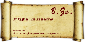 Brtyka Zsuzsanna névjegykártya